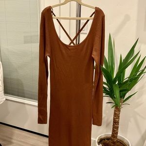 size M long brown dress